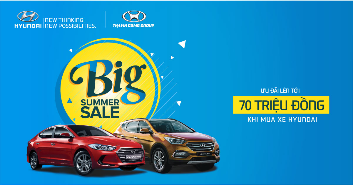 Khuyến mại mùa hè lên tới 70 triệu đồng cho khách hàng chọn mua SantaFe & Elantra trong tháng 06